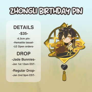 Zhongli Birthday Pin [PRE-ORDER]